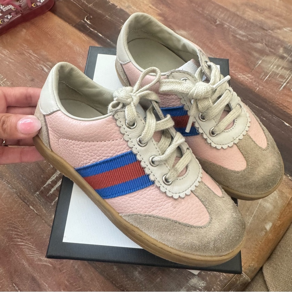 Gucci Kids Sneakers in Pink, Blue, and Beige